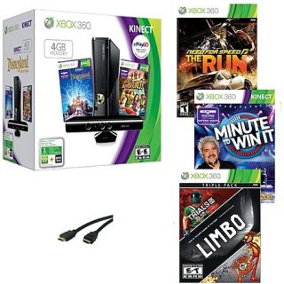 Xbox 360 Kinect 4GB 7 Game Teen Mega Bundle with HDMI Cable