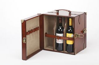 leather wine bottle trunk by life of riley
