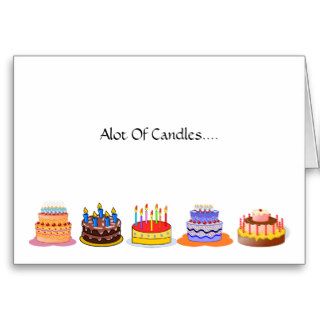 Lots of Candles Lots of Celebrating Birthday Cake Card