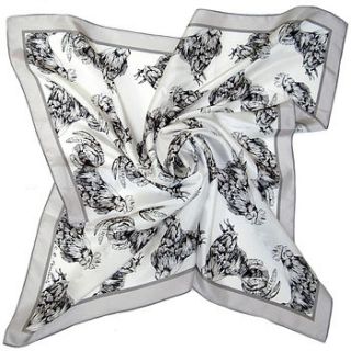 'rooster' large silk scarf by craig fellows