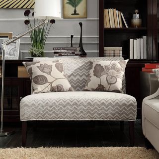 Home Origin Lydia Armless Settee   Gray Chevron
