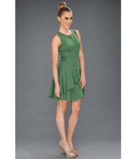 Halston Heritage S/L Scoop Neck Dress w/ Ruffle Skirt