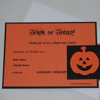 jack o' lantern halloween party invitations by happynestdesign