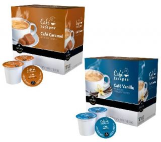 Keurig 32 K Cups Cafe Escapes Cafe Caramel & Cafe Vanilla —