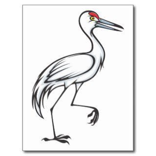 Happy Sandhill Crane Bird Post Card