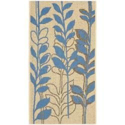 Poolside Natural/ Blue Indoor/ Outdoor Rug (2' x 3'7) Safavieh Accent Rugs