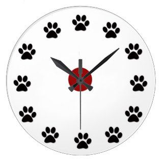 Dog or Cat paw Print Clocks