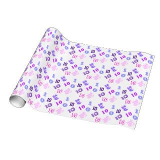 Girls 10th birthday personalize age gift wrapping paper
