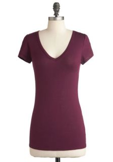 Do Me a Solid Top in Plum  Mod Retro Vintage Short Sleeve Shirts