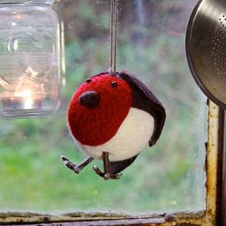 hanging robin bauble by lisa angel homeware and gifts