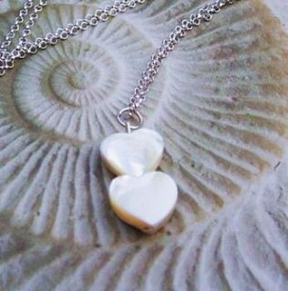 mother of pearl heart necklace by ava mae designs