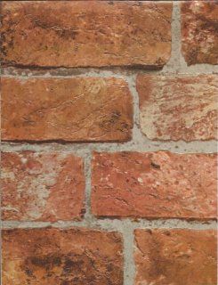Wallpaper Rust Tuscan Brick Thick Cushion Textured Vinyl, Looks Real Up    