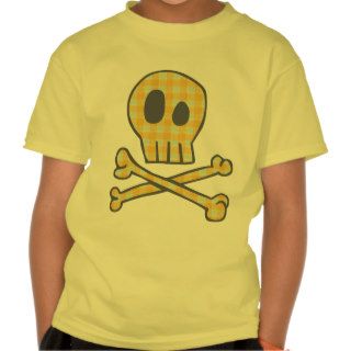 Gingham Skull & Bones   Yellow T shirts