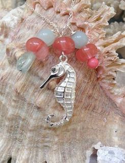 sterling silver seahorse necklace by kate davison   milliner