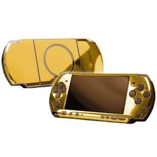 PlayStation Portable 3000 (PSP 3000) Skin   NEW   GOLD CHROME MIRROR system skins faceplate decal mod Video Games