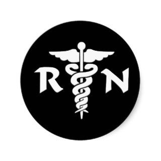 RN Nurses Medical Symbol Round Stickers