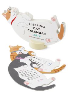 Year of the Critter 2014 Calendar in Sleepy Cat  Mod Retro Vintage Desk Accessories