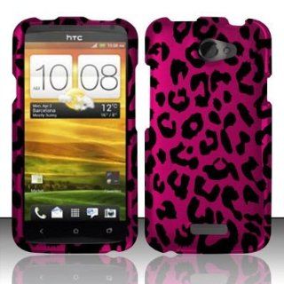 Rubberized phone case for the HTC One X carried by AT and T, Hot Cheetah Pink Cell Phones & Accessories
