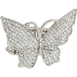 Heirloom Finds Bling Butterfly Big and Beautiful Stretch Ring   Fits Ring Sizes 2 to 7 Jewelry