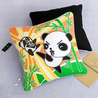 Onitiva   [Kung Fu Panda] Embroidered Applique Pillow Cushion / Floor Cushion (19.7 by 19.7 inches)   Throw Pillows