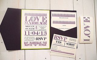 love and marriage wedding stationery by sweet words stationery