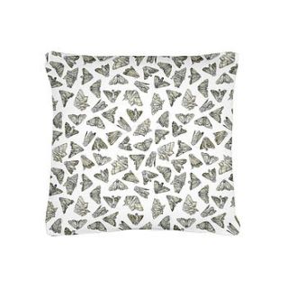 scattered moths organic cotton cushion by the aviary