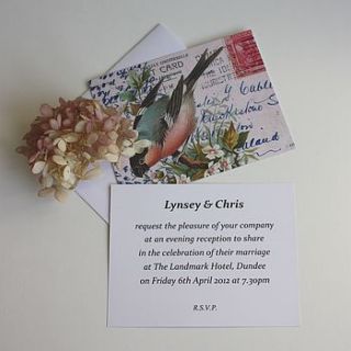 10 postcard vintage wedding invitations by claryce design