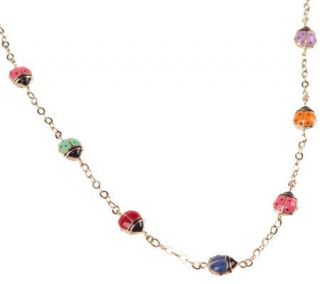 18 Multi color Ladybug Necklace 14K Gold —