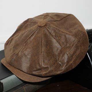 leather newsboy cap by eureka and nash