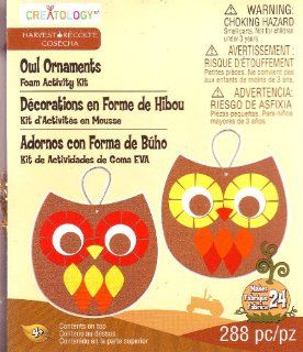 Fall, Autumn or Christmas Owl Ornaments Craft Foam Kit. Makes 24 Ornaments