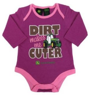 John Deere "Dirt Makes Me Cuter" Purple LS Bodysuit 0/3M 24M Infant And Toddler Bodysuits Clothing