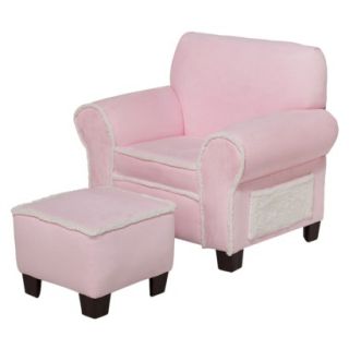 Kids Club Chair & Ottoman Set   Pink