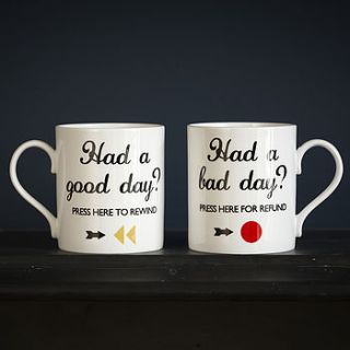 good day and bad day mugs by catherine colebrook