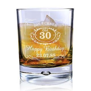 personalised 'jack daniels' whisky glass by hope and willow