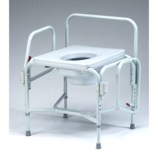 TFI Drop Arm Elongated Seat Commode in Dove Gray