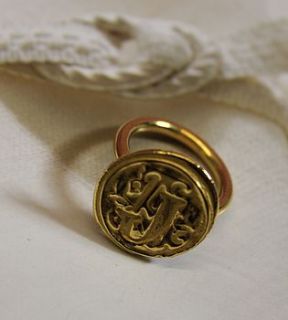 personalised wax seal ring by posh totty designs boutique