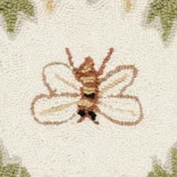 Hand hooked Bumblebee Ivory Wool Rug (1'8 x 2'6) Safavieh Accent Rugs