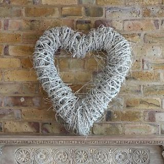 white wash twig heart by little red heart