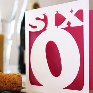 'the big o' cut out birthday card by whole in the middle
