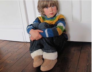 childrens sheepskin slippers by baa baby