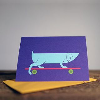 long dog greetings card by rebecca j kaye
