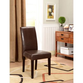 K&B Brown Leatherette Parson Chairs Dining Chairs