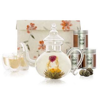 oriental glass flowering tea set by the exotic teapot