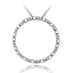 DB Designs Sterling Silver 1/8ct TDW Diamond Circle Necklace (J, I3) DB Designs Diamond Necklaces