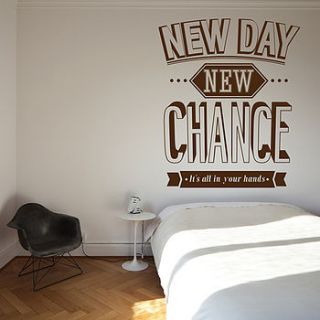 'new day new chance' wall sticker by wall art