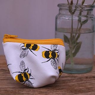 bees and butterflies leather coin purse by stabo