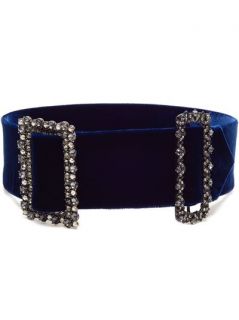 Lanvin Embellished Velvet Belt