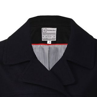  navy classic wool blend reefer jacket by the style standard