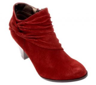Andrew Geller Fabry Suede Heeled Ankle Boots w/Ruching —