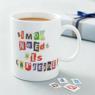 personalised ransom note mug by the letteroom